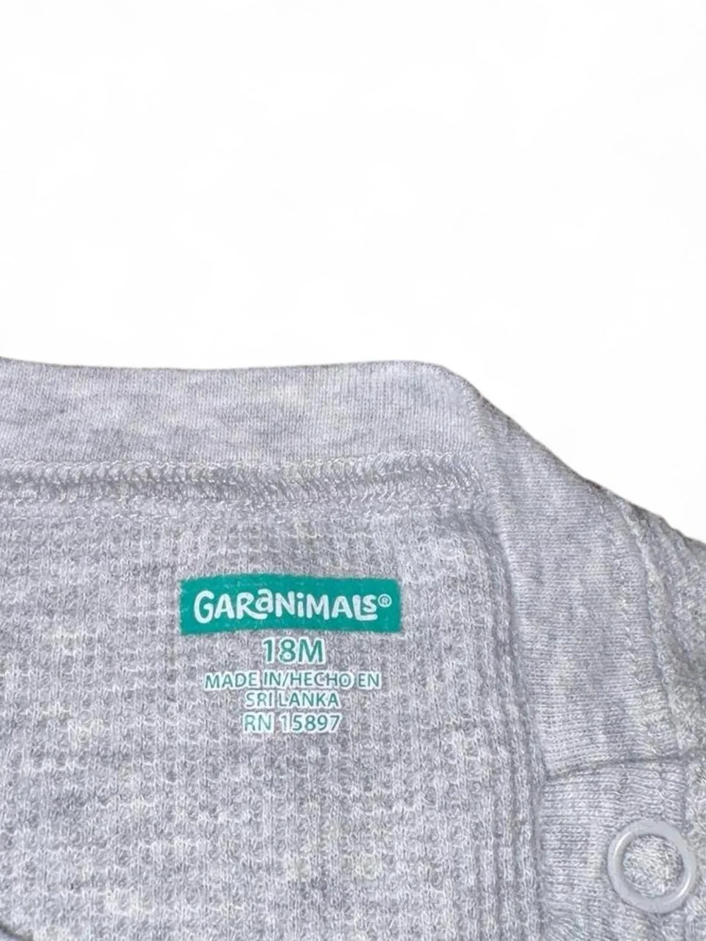 Garanimals 18 Months Boy Gray waffle long sleeve bodysuit and pants set